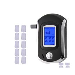 Alcoholisme Test professionele digitale ademhaling alcoholtester Breathalyzer Dispaly met 11 mouties AT6000 LCD Display DFDF Drop Deliv Dh5sp