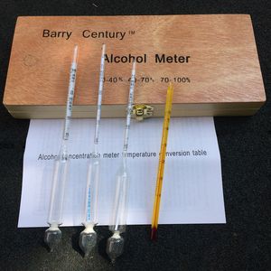 Instrumento para medir el vino de alcohol Herramienta de medición de alcohol Conjunto de hidrómetro de alcohol Medidor de alcohol con Termómetro de vino Tester