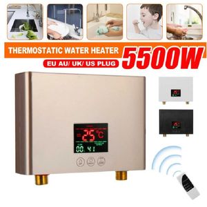 5500W chauffe-eau électrique sans réservoir salle de bains cuisine affichage de la température chauffage douche universel