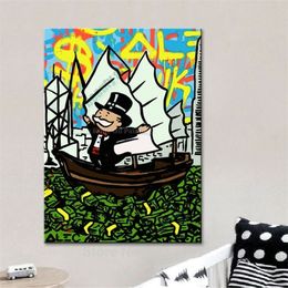 Alec Graffiti Pop Painting Street Urban Money Art On Canvaswall Pictures For Living Room Home Decor Wall Decoratior T200904