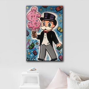 Alec Graffiti Wall Art Canvas Imprimés Street Art Dollar Icecream Cartoon Painting Résumé Affiche Pop Art Pictures For Nursery and Kids Room Decor