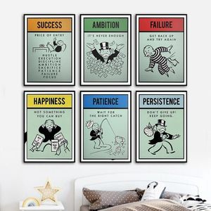 Alec Monopolies Inspiratie Succes Ambitie Geduld Canvas Poster Wall Art voor Woonkamer Home Decor geen Frame2203