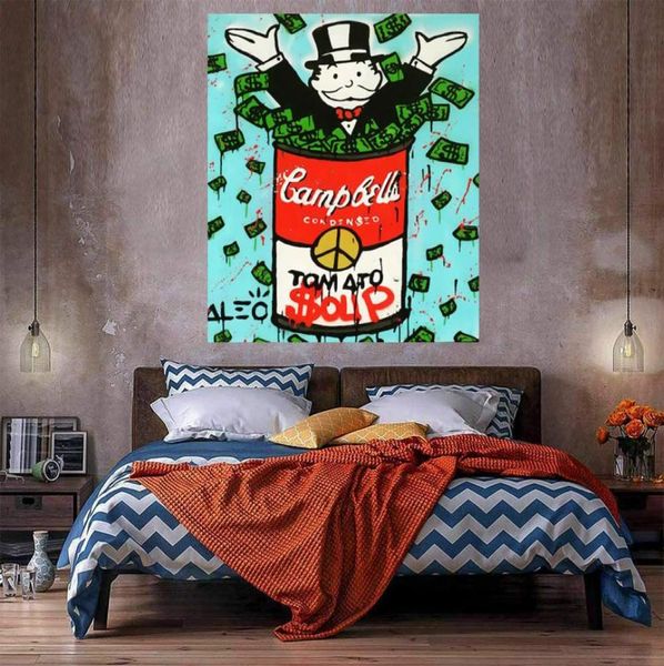 Alec Monopoly Campbells Sopa de tomate Decoración para el hogar Pintura al óleo sobre lienzo Handcrafts HD Print Wall Art Imagen La personalización es acepta8185566