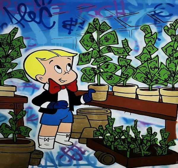 Alec Monopoly Enmarcado Alta calidad Hecho a mano HD Impresión Wall Deco graffiti Art Pintura al óleo Richie Rich MoneyCanvas Múltiples tamaños Opt1331426