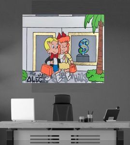 Alec Monopoly Graffiti Handcraft Huile Painting on Canvasquotshoppingquot Home Decor Wall Art Painting2432inch No Stresed4309483