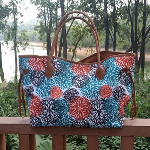Alex Coastal Blue Duffel Bag Domil BLANKS Groothandel Floral Canvas Eindeloze Tote grote capaciteit Buiten Travel Bags Western Style Carry Purse Domil1851