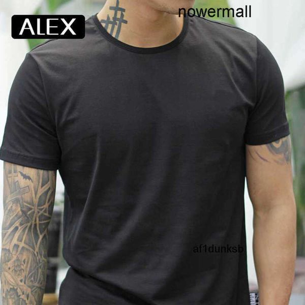 Alex t-shirt en coton drôle vêtements noirs Plein broderie t chemise streetwear hommes Philipps hommes mode été décontracté pp H86F