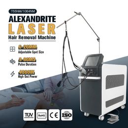 Máquina de depilación láser de Alejandrita 755 nm 1064 nm ND Yag Tratamiento del acné con láser Tatuaje Hemangioma Eliminación de venas sanguíneas Curación de tiña Uñas Equipo de belleza láser