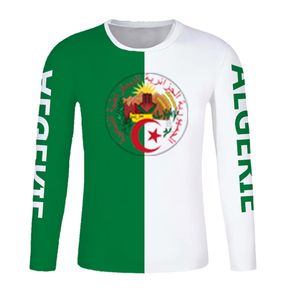 Algérie à manches longues T-shirt Nom Numéro DZA T-shirt islam Diy Arabe Algerie Arab Imprimer Text Word Black Flag P O Vêtements 220616GX