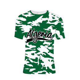 Algerije t-shirt aangepaste naamnummer sportscholen Algerijn Ports DZA Country T-shirt Arabische natie vlag Mannelijke afdruktekst Dz Po Desmate205a