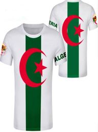 ALGÉRIE t-shirt personnalisé nom numéro gymnases algérie ports DZA pays t-shirt drapeau de la nation arabe mâle imprimer texte DZ po vêtements 3430918