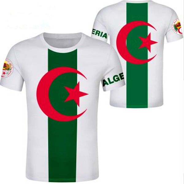 ALGÉRIE t-shirt gratuit nom personnalisé numéro gymnases algerie ports DZA pays t-shirt arabe nation drapeau mâle impression texte DZ photo vêtements