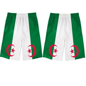 Algérie jeunesse étudiant shorts de plage nom personnalisé gratuit numéro gymnases algerie ports DZA pays arabe nation drapeau mâle imprimer texte photo