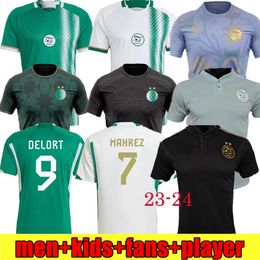 Camiseta de fútbol de Algerie MAHREZ 2023 2024 Local visitante BOUNEDJAH FEGHOULI BENNACER ATAL DELORT Maillot de Foot Argelia Hombres Camiseta de fútbol Hed Player Versión Camiseta de fútbol