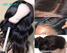 Perruque Lace Front Wig Body Wave brésilienne-Ali Grace, cheveux naturels, 30 pouces, pre-plucked, pour femmes, 2206229631379