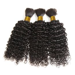 Ali Magic Mongolian Afro Kinky Curly Cheveux en vrac pour Braids 100g Human Cheveux Bonds Extensions de cheveux Naturel Couleur Noir