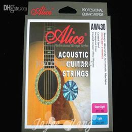 Alice AW430 Super Light Acoustic Guitar Strings Pared Steel 1st6th Strings Whars 2943280