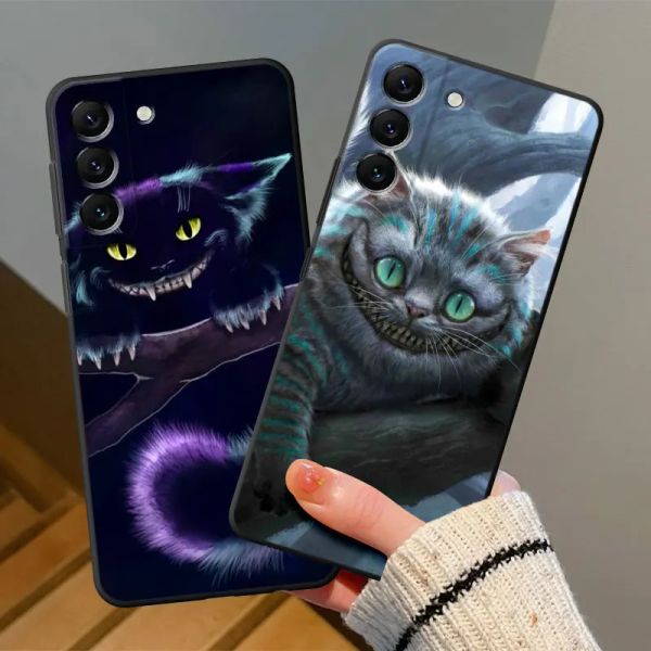 Alice au pays des merveilles Cheshire Cat Evil Phone Case pour Samsung Galaxy A13 A14 A52 A53 A54 A71 A70 A72 A73 A11 A50 Silicone Funda