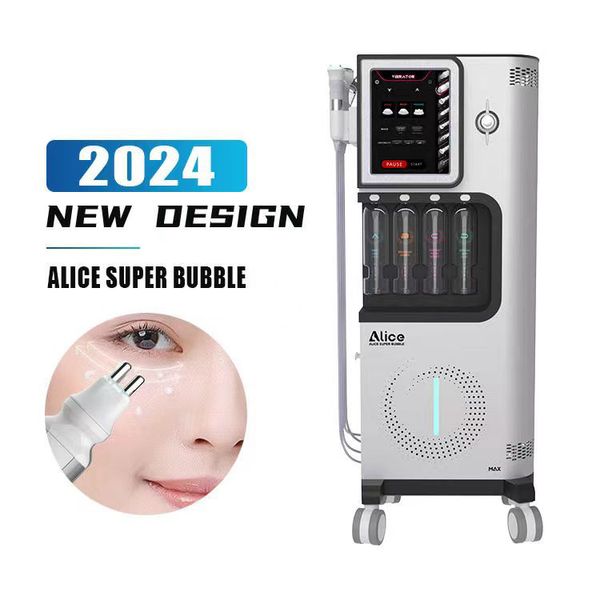 Alice Super Bubble Water Spa Vente chaude Le plus récent RF Oxygen Jet Peeling Microdermabrasion Peau Resserrement Acné Réparation Visage Machine De Nettoyage En Profondeur