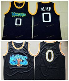 Alien 0 Space Jam Movie Basketball Jersey Monstars Tune Squad Black 100% gestikte Alien Movie Basketball Mix Bestel