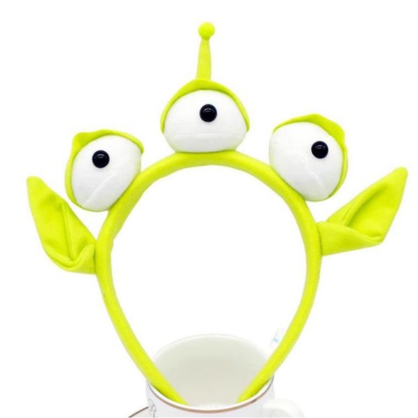 Diadema de monstruo alienígena, diadema de Robot con globo ocular de felpa, accesorios para fiesta de Halloween para adultos y niños, regalo bonito y novedoso green211w