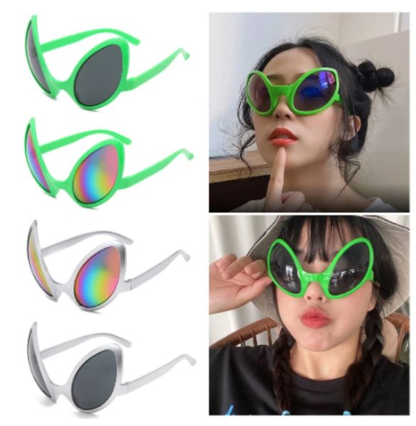 Alien particulier lunettes lunettes de soleil drôles ET lunettes de soleil vacances danse extraterrestres Costume formes alternatives lentilles arc-en-ciel fournitures de fête