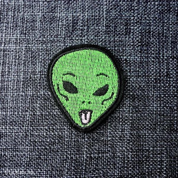 ALIEN taille4 6 5 6 cm bricolage tissu Patch Badge brodé mignon Badges Hippie fer sur enfants dessin animé patchs pour vêtements Stickers290W