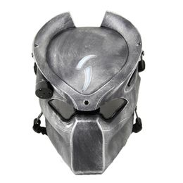 Alien vs Predator Lonely Wolf Mask met lamp Outdoor Wargame Tactical Full Face CS Halloween Party Cosplay Horror 220812