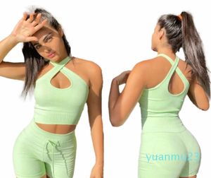 Align-Conjunto de Fitness para mujer, traje sin costuras para entrenamiento de gimnasio, Camiseta deportiva sin mangas para Yoga, ropa deportiva de cintura alta, chándal para mujer