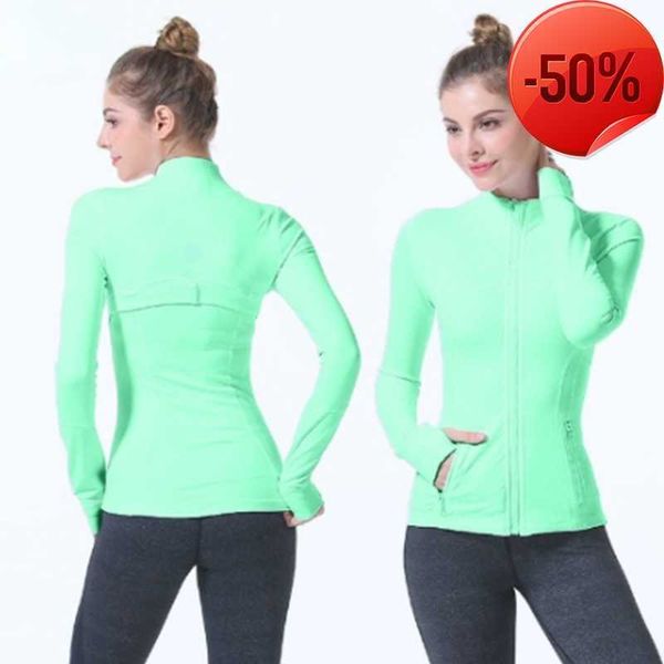 Aligner LU-07 Veste de yoga à manches longues pour femmes Couleur unie Nude Sports Façonner la taille Serré Fitness Lâche Jogging Sportswear Tendance de la mode 202363