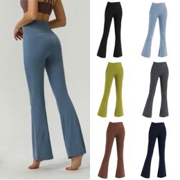 Alignez LU-07 Pantalon de yoga féminin Couleur de couleur Nude Fabrication de sport NUSIR TIÈRE FIESS LOBE JOGGING DES SPORTES PERSONNES FEMMES NINE NINE POINT PANTÉ HAUTE QUALITÉ