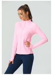 Align Lu Define Yoga Damesjack Sportjas met lange mouwen Oefening Outdoor Fitness Jassen Effen Rits Atletische Sportkleding Sneldrogend Gym Sportkleding Dames