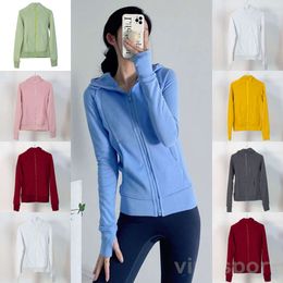 Align Lu Define Yogas Girl Veste d'entraînement à capuche Slim Athletic Sportswear Sweat à capuche femme Full Zip Polaire Manteau à capuche Fitness Activewear Stretch Define Lady