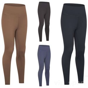 Align Lu Sport Pantalon de yoga épais haute élasticité pour femme Pantalon de course Pantalon de survêtement Athlétique Pleine longueur Tenue extensible Ponçage doux Neuvième pantalon Fashion Lady