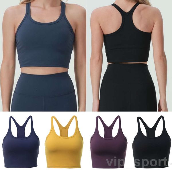 Align Lu Femmes Athlétique Yogas Bras Cross Sport Tops Fitness Antichoc Yoga Gilet Avec Amovible Push Up Sous-Vêtements Jogging Serré Fille Col Rond Dame