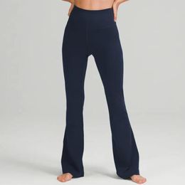 Aligner les femmes pantalons de yoga couleur unie sport nu façonnage taille serré fiess lâche jogging vêtements de sport femmes neuf points pantalon évasé de haute qualité