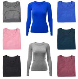 Lijn dames yoga korte mouwen lange mouwen lange mouwen solide kleur naakt sport vormen taille strakke fitheid losse jogging sportkleding hoge kwaliteit 2024 new9