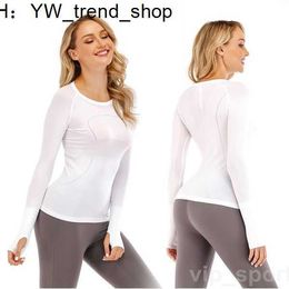 Align Yoga T-shirt donna da allenamento manica lunga Slim Gym Swiftly Tech T-shirt fitness full stretch Definisci top da corsa Popolare Bodybuilding Tee Girl 2 Lululemen Y3M7