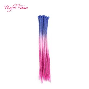 Alileader 52Colors Rose Rouge Doux Ombre Main Dreadlocks Cheveux pour Dreads Synthétiques Faux Extensions de Cheveux pour Hommes Femmes Sister Locks Twist