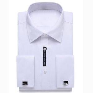 Alimens Gentle US French Cuff Mens Robe Shirt à manches longues à manches longues incluent une taille plus 18,5 18 cou 17,5 17