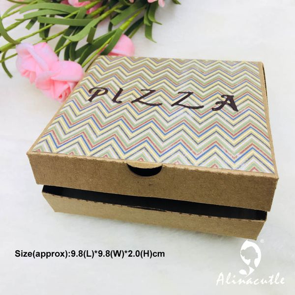 Alinacutle Metal Cut Dies Coup Pizza Box Alphabet Gift Box Scrapbooking Paper Craft Album Carte Punch Knife Art Cutter