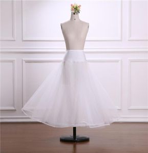 Aline – jupons longs en Tulle pour robe de mariée, jupon Crinoline, sous-jupe, une couche, cerceau tricoté, jupe blanche Rockabilly3178427