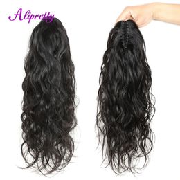 Alipretty queue de cheval brésilienne cheveux humains vague de corps s pour les femmes naturel ondulé pince Ins postiches 240130