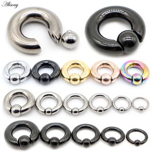 AlisoUy 1pc Big acero inoxidable Captive Hoop BCR COURO CLRE CLRE BAR BAR LABILES Rings Nariz Percing Body Jewelry 240407