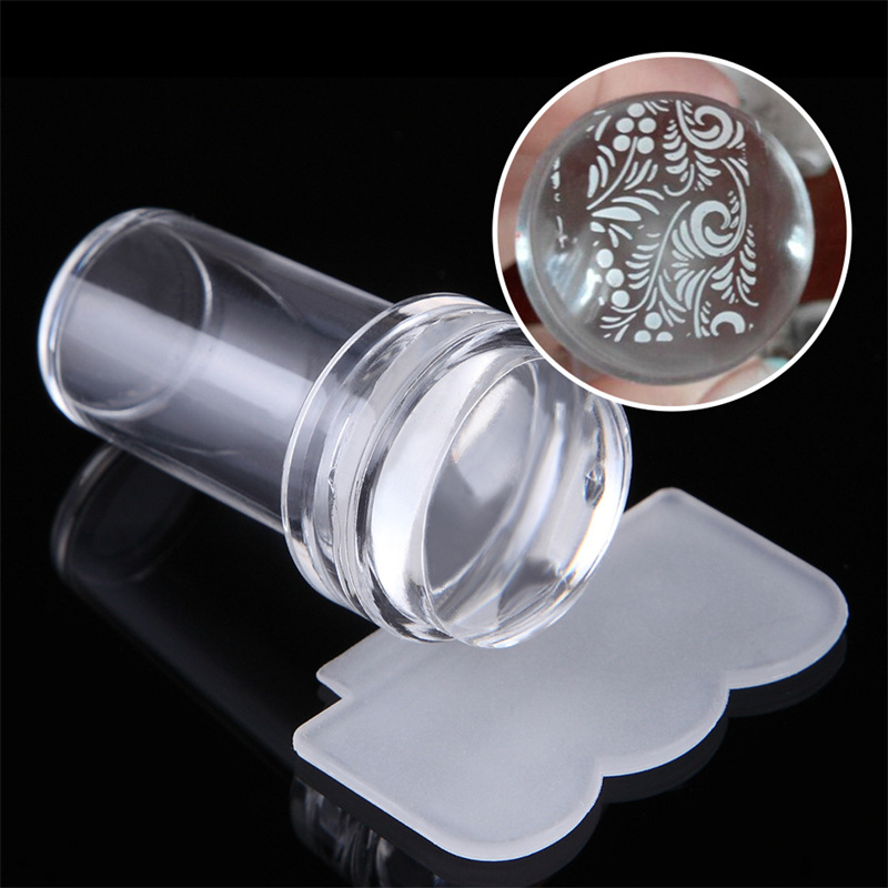 Reine Klare Gelee Silikon Nail Art Stamper Templates Schaber Transparente Nägel Polish Gel Stempel Stempel Make-up-Tool