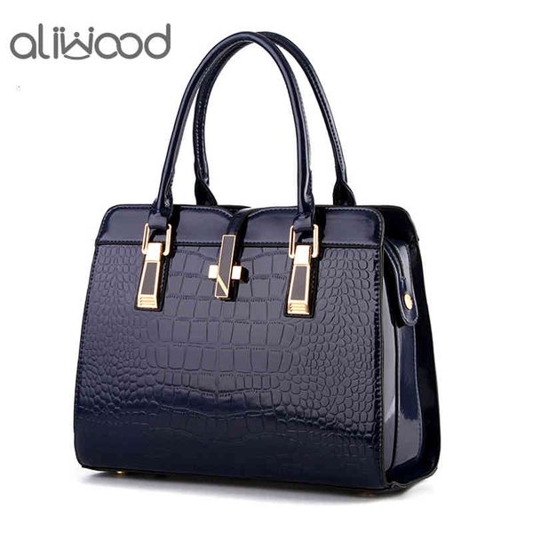 Aliwood, gran oferta, bolsos de mano para mujer, bolsos de hombro de piel de cocodrilo de cocodrilo, bolsos de mensajero para mujer, bolsos de diseñador de marcas de lujo