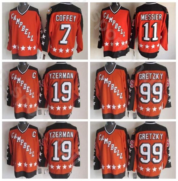 All 1984 Star Vintage Hockey sur glace 11 Mark Messier Jersey Hommes Orange Accueil Cousu 99 Wayne Gretzky 7 Paul Coffey 19 Steve Yzerman2620381