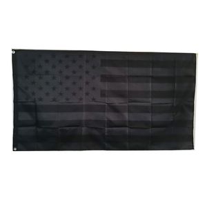 All Black Out American Flag Hoge Kwaliteit 3x5FT Dubbele Stiksels Decoratie Banner 90x150cm Sportfestival Polyester Digitale Gedrukte Groothandel