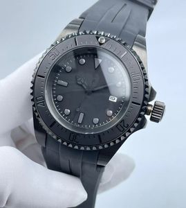 Todo negro de alta calidad de lujo para hombre reloj SEA-DWELLER bisel de cerámica 44 mm correa de caucho 116660BKSO automático negro Cameron Diver relojes de pulsera