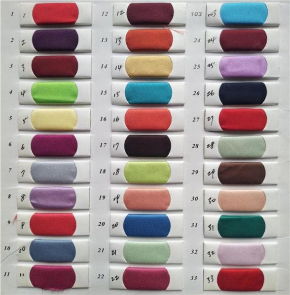 Tous les échantillons de couleur avec différents matériaux en mousseline de mousseline tulle taffetas en satin organza vestidos de noiva11143707042587